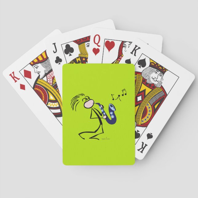 Saxophone Jazz Music Playing Cards (Back)