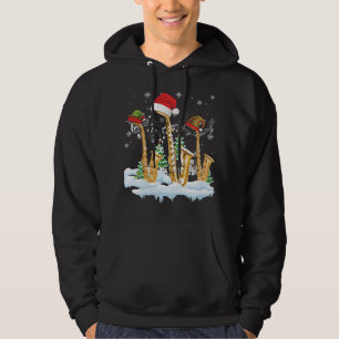 Saxophone Jazz Santa Hat Christmas Tree Musician S Hoodie
