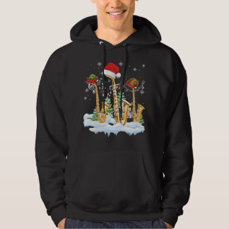 Saxophone Jazz Santa Hat Christmas Tree Musician S Hoodie