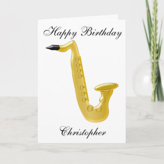Saxophone Just Add Name Birthday Card