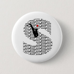 Saxophone Letter S 6 Cm Round Badge
