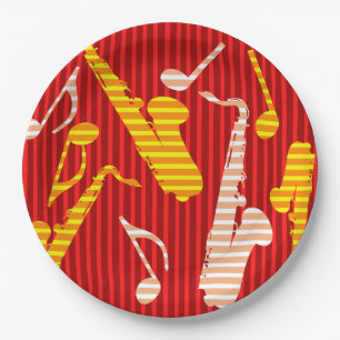 Saxophone Lines  Paper Plate