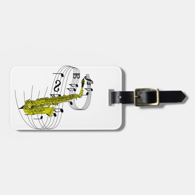 Saxophone Luggage Tag (Front Horizontal)