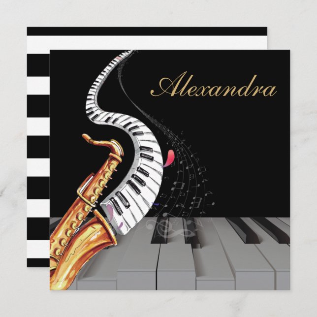 Saxophone Luxury Personalised Piano Music (Front/Back)