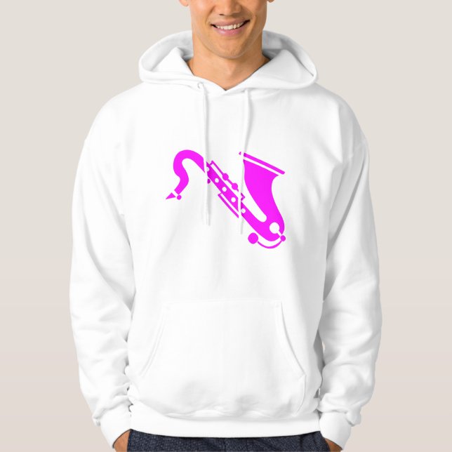 Saxophone - magenta hoodie (Front)