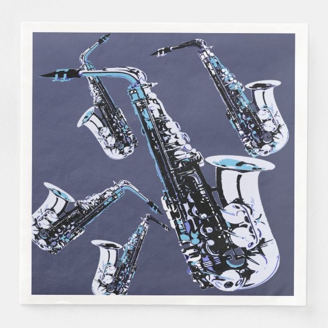 Saxophone Mania Napkin (Front)
