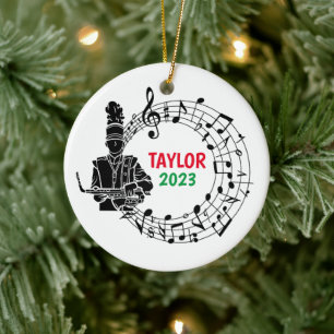 Saxophone Marching Band Christmas Ornament
