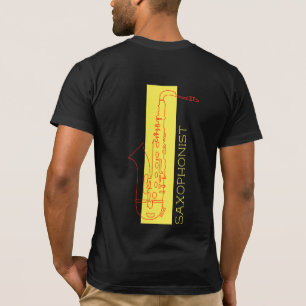 Saxophone minimalist black red Modern Saxophonist T-Shirt