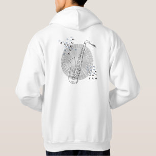 Saxophone Modern Graphic Saxophonist Jazz Festival Hoodie