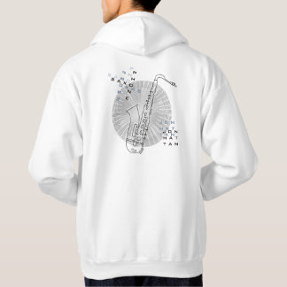 Saxophone Modern Graphic Saxophonist Jazz Festival Hoodie