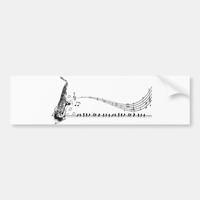 Saxophone Music Bumper Sticker (Front)