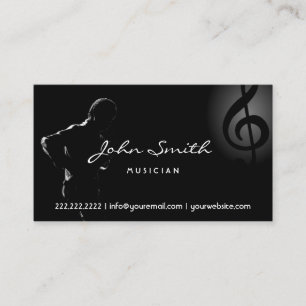 Saxophone Music Elegant Clef Musical Business Card