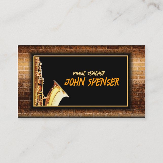 Saxophone Music Gentleman Club Card (Front)