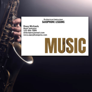 Saxophone Music Instructor Business Card