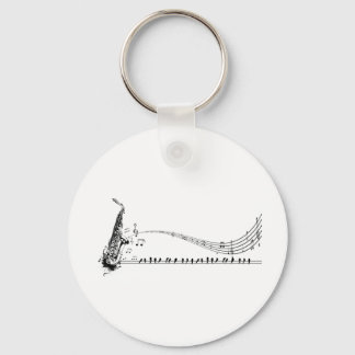 Saxophone Music Key Ring