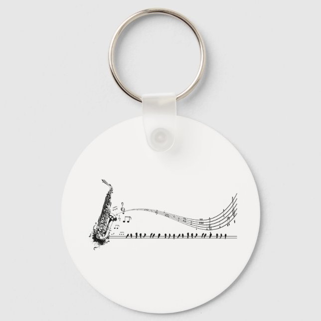 Saxophone Music Key Ring (Front)
