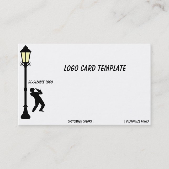 Saxophone  Music Logo Business Card (Front)