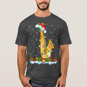Saxophone Music Lover Matching Santa Hat Saxophone T-Shirt