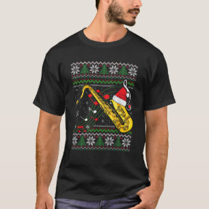 Saxophone Music Lover Xmas Ugly Saxophone Christma T-Shirt