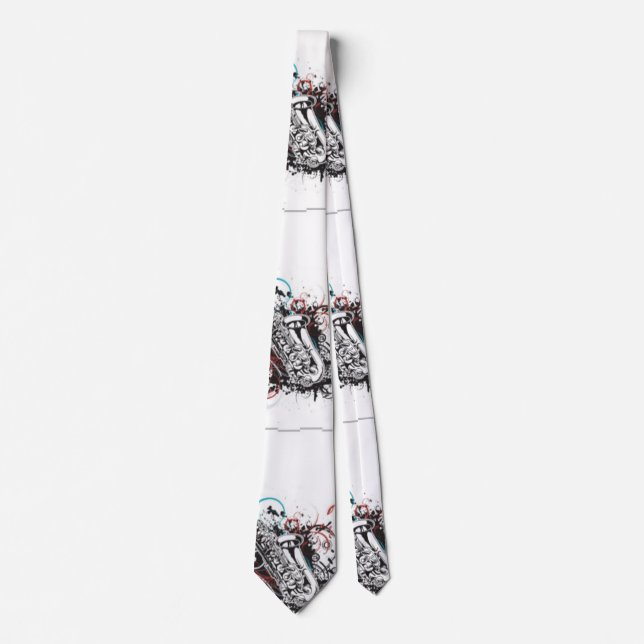 Saxophone Music Men's Tie (Front)