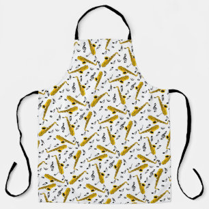 Saxophone Music Note Pattern Apron