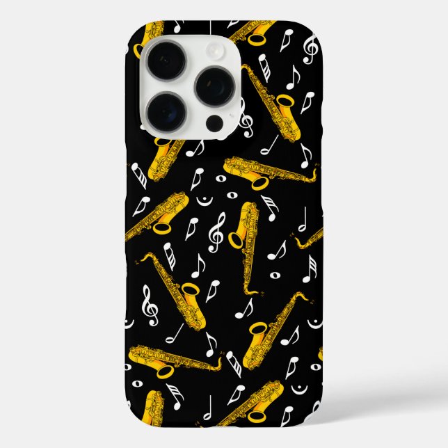 Saxophone Music Note Pattern Case-Mate iPhone Case (Back)