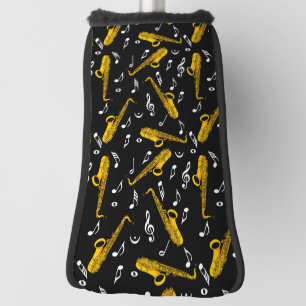 Saxophone Music Note Pattern Golf Head Cover