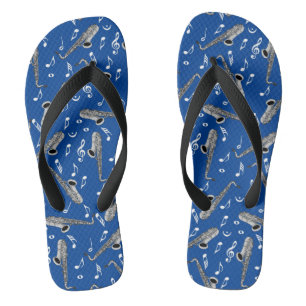 Saxophone Music Notes Flip Flops