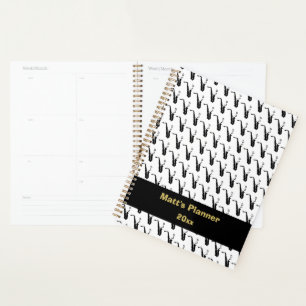 Saxophone Music Notes Personalised White Planner