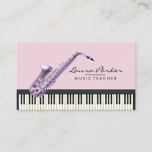 Saxophone Music Teacher Piano Keyboard Musician Business Card