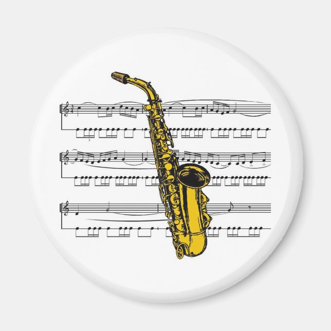 Saxophone musical 13 B Magnet (Front)
