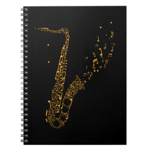 Saxophone Musical Notes Instrument Saxophonist Notebook