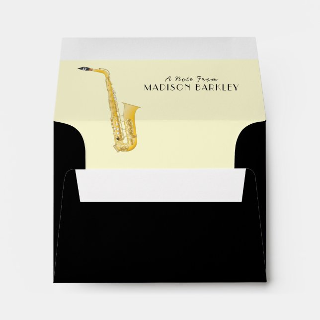 Saxophone Musician Band Teacher Envelope (Back (Bottom))