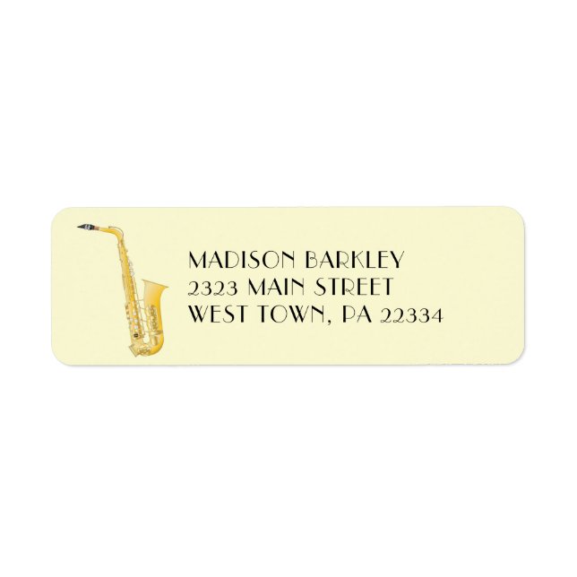 Saxophone Musician Band Teacher Label (Front)