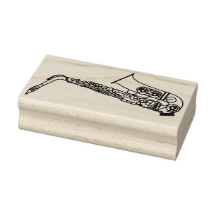 Saxophone Musician Band Teacher Rubber Stamp