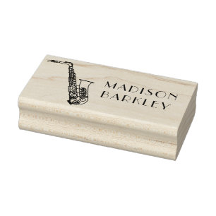 Saxophone Musician Band Teacher Rubber Stamp
