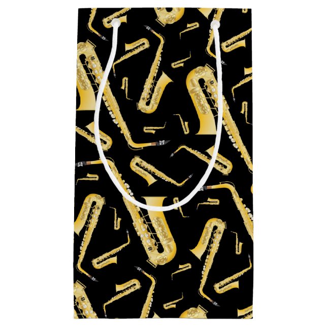 Saxophone Musician Band Teacher Small Gift Bag (Front)
