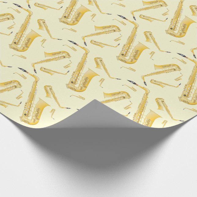Saxophone Musician Band Teacher Wrapping Paper (Corner)