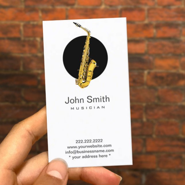 Saxophone Musician Musical Business Card (Creator Uploaded)