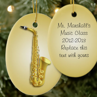 Saxophone Musicians Ornament With Custom Text