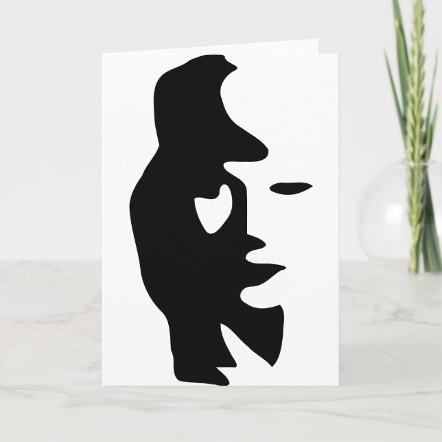 Saxophone Or Woman Optical  Illusion Card (Front)