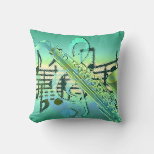 Saxophone Pastel Abstract Design Cushion