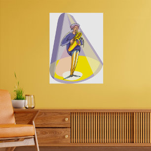 Saxophone Performer Under Spotlight Poster