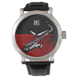Saxophone Personalised Monogram Gift Watch