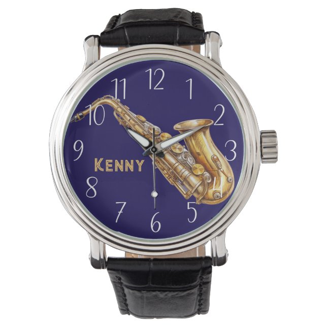 Saxophone Personalised Watch (Front)