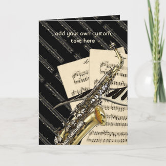 Saxophone & Piano Music Design Personalised Card
