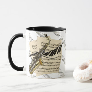 Saxophone & Piano Music Mug