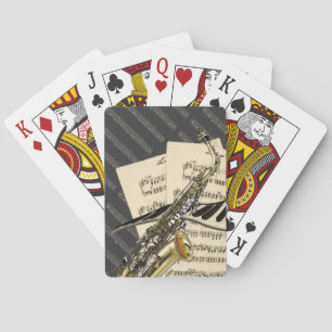 Saxophone & Piano Music Playing Cards