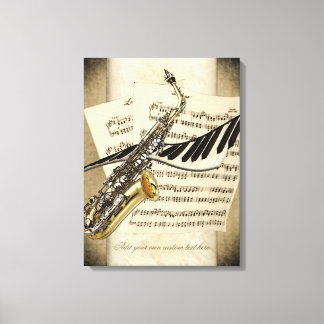 Saxophone & Piano Personalised Wall Canvas