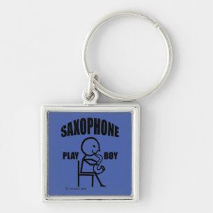 Saxophone Play Boy Key Ring